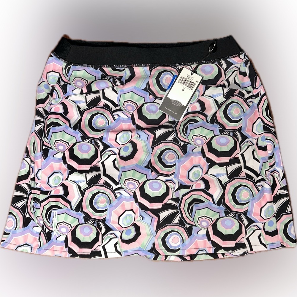 RLX Ralph Lauren Athletic Tennis Golf Skirt Skort Preppy Sporty Black Umbrellas